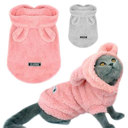 Warm Cat Clothes Winter Pet Puppy Kitten Coat Jacket for Small Medium Dogs Cats Chihuahua Yorkshire Clothing Costume Pink S-2XL